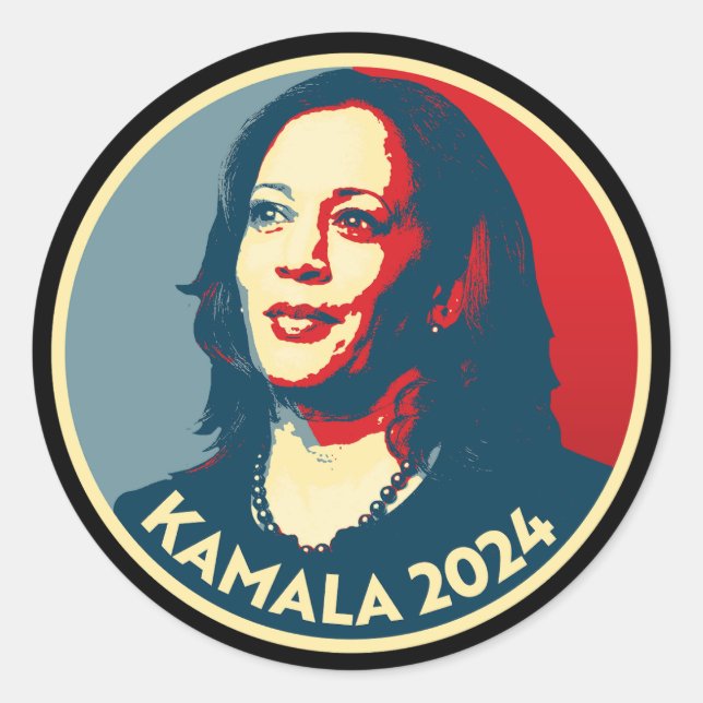 Kamala Harris 2024 Runder Aufkleber (Vorderseite)