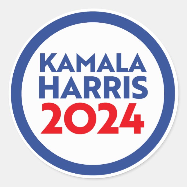 Kamala Harris 2024 Runder Aufkleber (Vorderseite)