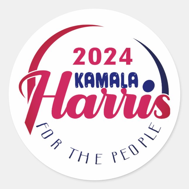 KAMALA HARRIS 2024 RUNDER AUFKLEBER (Vorderseite)