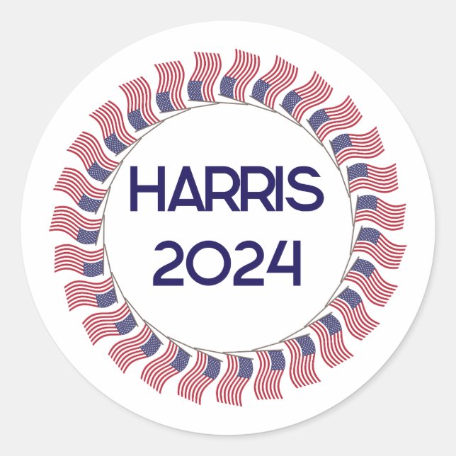 Kamala Harris 2024 Runder Aufkleber (Vorderseite)