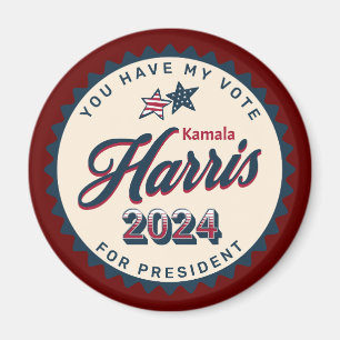 Kamala Harris 2024 Sie haben meine Stimme Groß Magnet