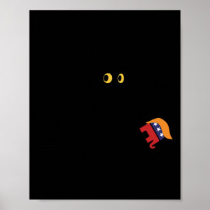 Kamala Harris 2024 Sieg Schwarze Katze Vs Elefant Poster