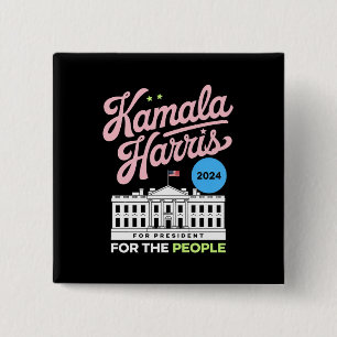 Kamala Harris 2024 Sozialdemokrat Abstimmung blau Button
