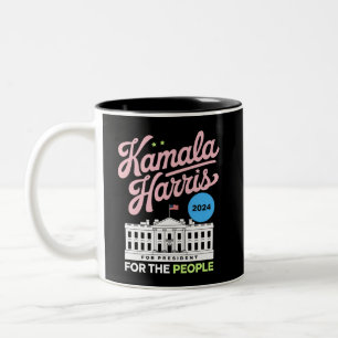 Kamala Harris 2024 Sozialdemokrat Abstimmung blau Zweifarbige Tasse