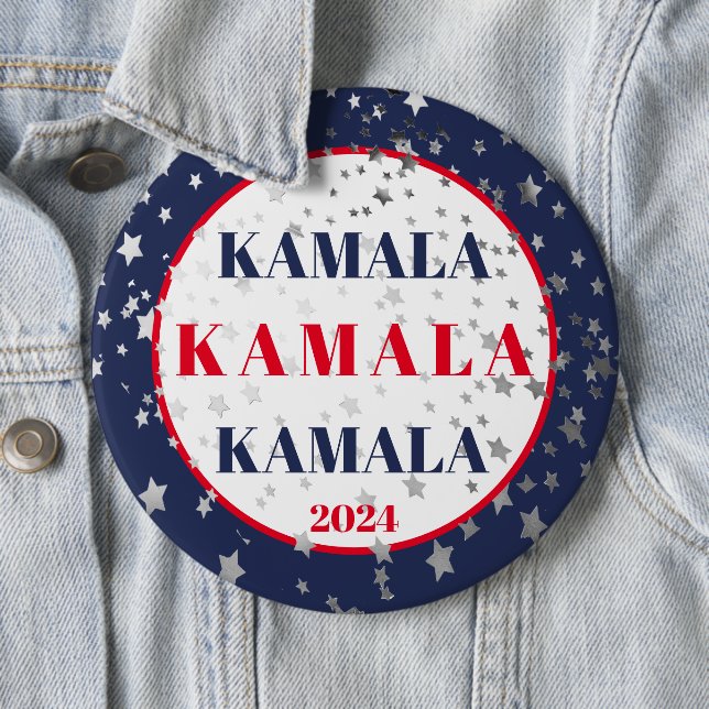 Kamala Harris 2024 unterstützt Red White Blue Button (Beispiel)