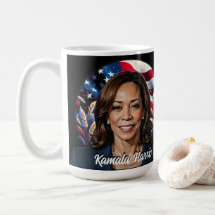 Kamala Harris 2024 US Flagge Kaffeetasse
