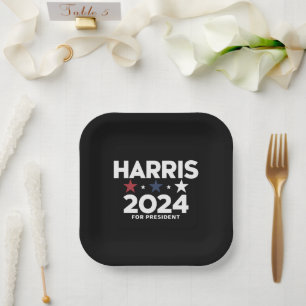 Kamala Harris 2024 Wahlkampagne für die Präsidents Pappteller