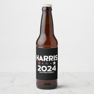 Kamala Harris 2024 Wahlkampf zur Präsidentschaftsw Bierflaschenetikett
