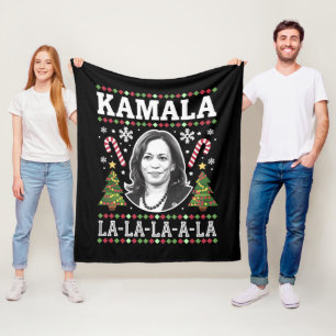 Kamala Harris 2024 Weihnachts-Comma La Xmas Fleecedecke