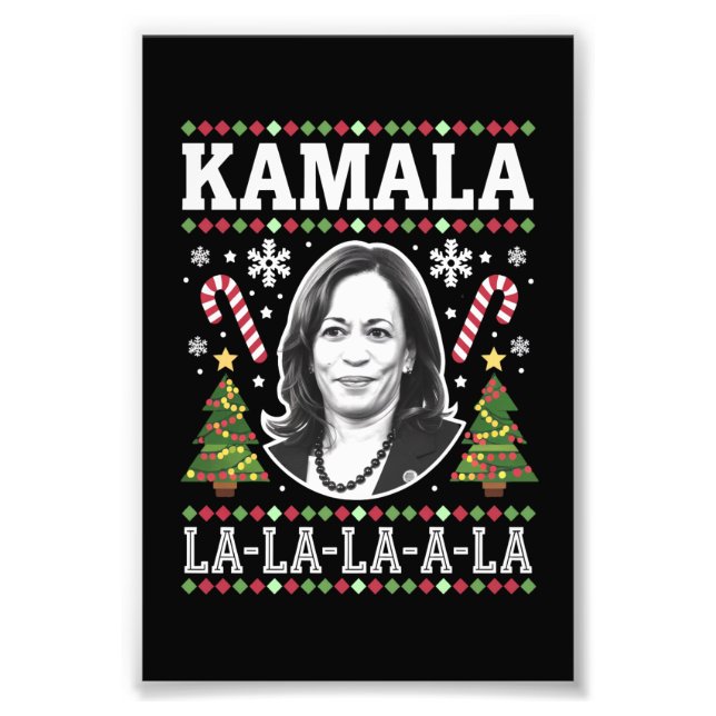 Kamala Harris 2024 Weihnachts-Comma La Xmas Fotodruck (Vorne)