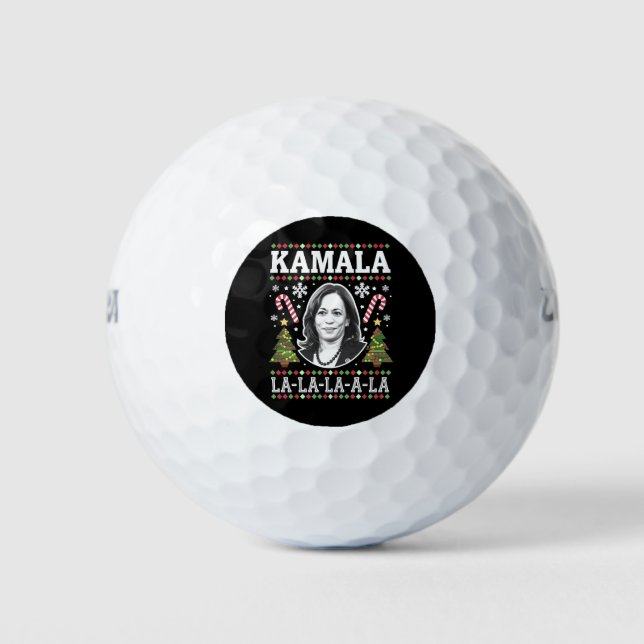 Kamala Harris 2024 Weihnachts-Comma La Xmas Golfball (Vorderseite)
