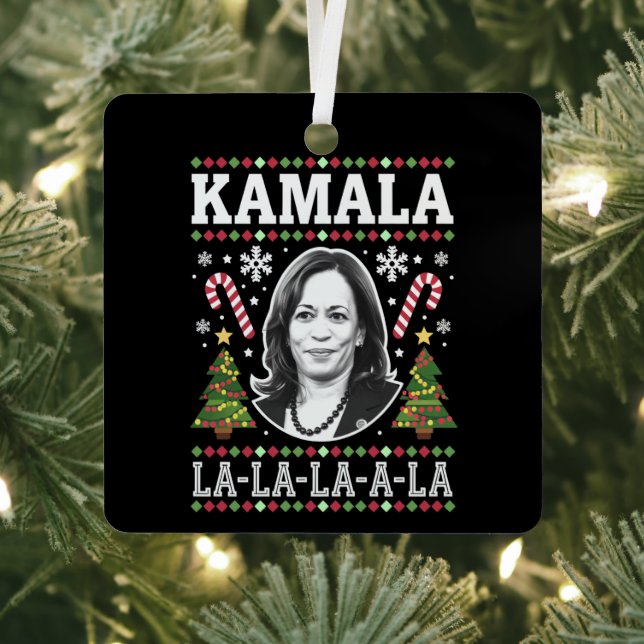 Kamala Harris 2024 Weihnachts-Comma La Xmas Ornament Aus Metall (InSitu)