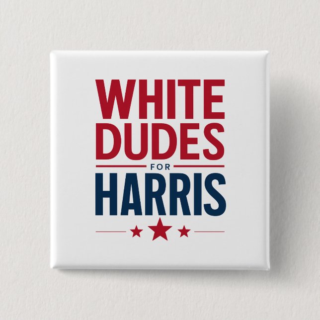 Kamala Harris 2024: Weißer Typ für Harris-Wahl Button (Vorderseite)
