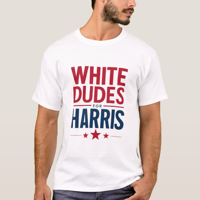 Kamala Harris 2024: Weißer Typ für Harris-Wahl T-Shirt (Vorderseite)
