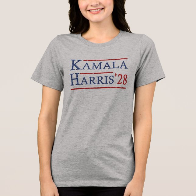 Kamala Harris 2028 US-Präsidentschaftswahl Kamala Tri-Blend Shirt (Vorderseite)
