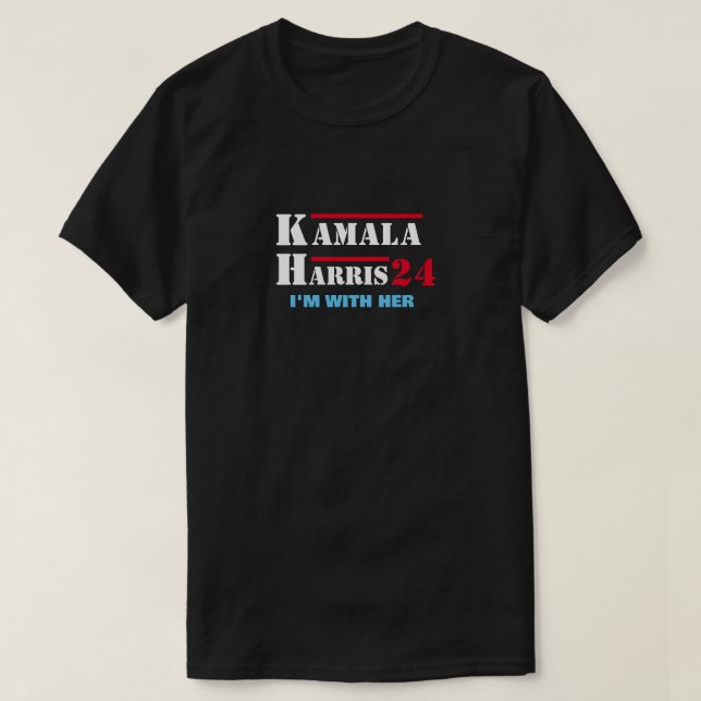 Kamala Harris 24 Ich bin mit ihrem T - Shirt (Design vorne)