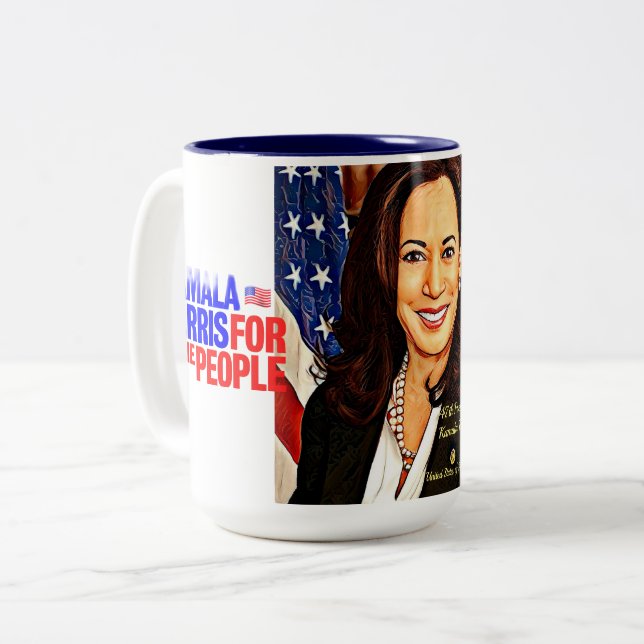 Kamala-Harris-47.-Präsident-USA_ Zweifarbige Tasse (Vorderseite Links)