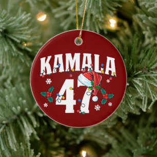 Kamala Harris 47 Präsidentin Merry Christmas Santa Keramik Ornament