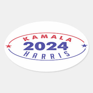 Kamala Harris 47th President USA America 2024 Ovaler Aufkleber