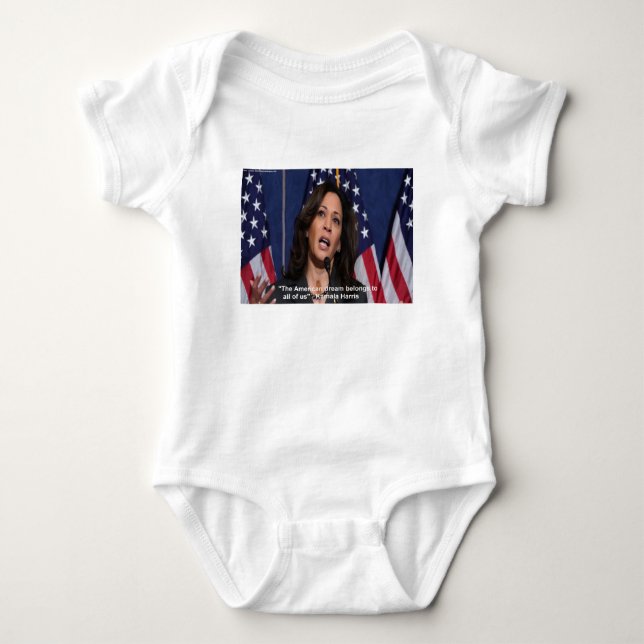 Kamala Harris & American Dream Quote Baby Bodysuit Strampler (Vorderseite)