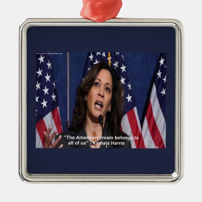 Kamala Harris & American Dream Quote Ornament (Vorne)