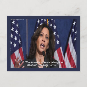 Kamala Harris & American Dream Quote Postcard Feiertagspostkarte