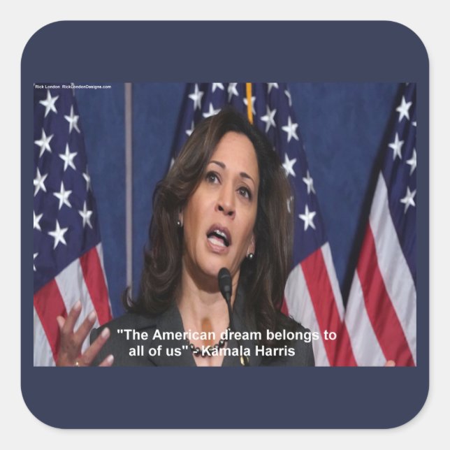 Kamala Harris & American Dream Quote Stickers (Vorderseite)