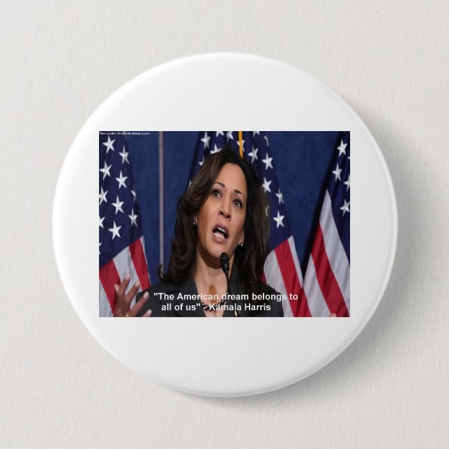 Kamala Harris & American Dream Zitat-Button Button (Vorderseite)