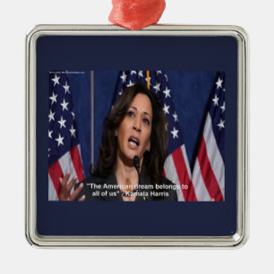 Kamala Harris & American Dream Zitat-Ornament Ornament Aus Metall