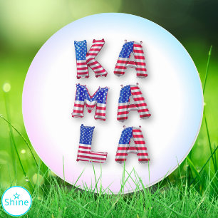 Kamala Harris American Flag Balloon Alphabets Nied Runder Aufkleber