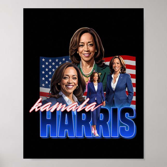 Kamala Harris American Flag Bootleg Reboot Poster (Vorne)