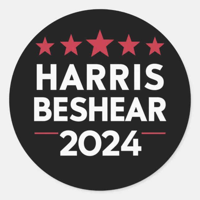 Kamala Harris Andy Beshear 2024 Harris Beshear 202 Runder Aufkleber (Vorderseite)