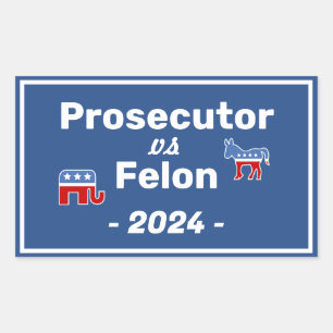 Kamala Harris Ansecutor VS Felon Rechteckiger Aufkleber