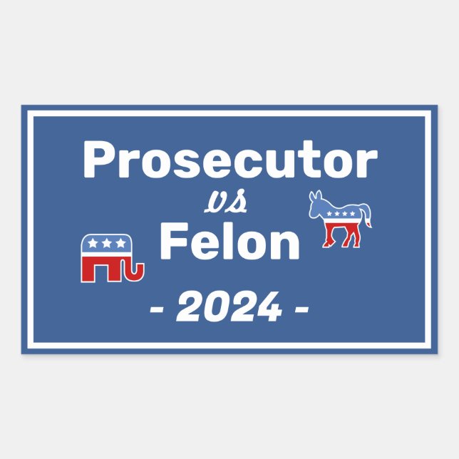 Kamala Harris Ansecutor VS Felon Rechteckiger Aufkleber (Vorderseite)