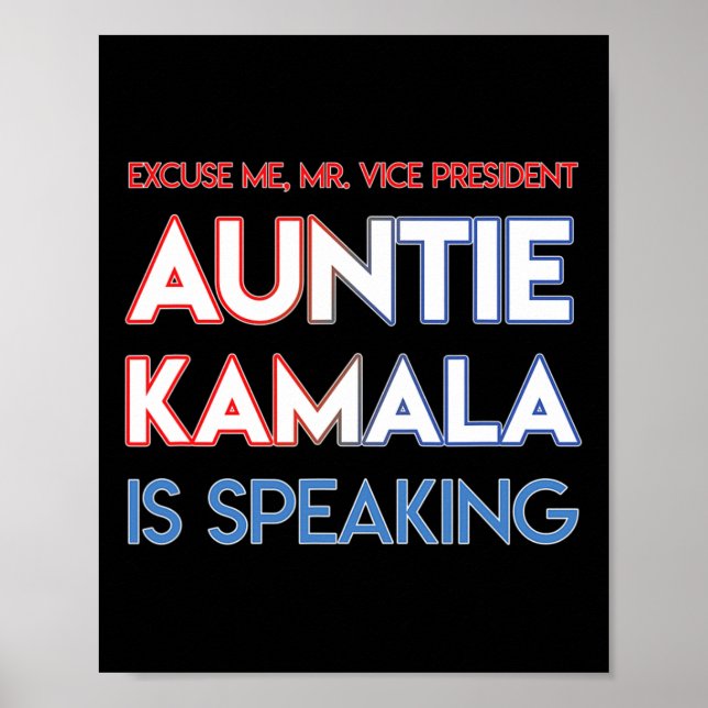 Kamala Harris Auntie Black India America Poster (Vorne)