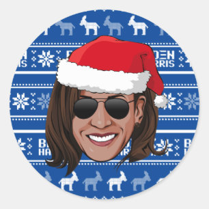Kamala Harris Aviators Holiday Runder Aufkleber