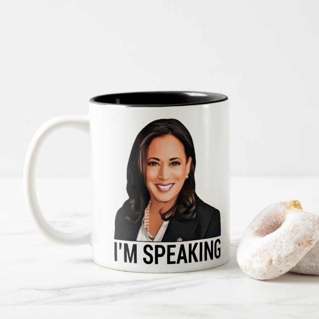 Kamala Harris Biden Harris 2020 Präsident Zweifarbige Tasse (Mit Donut)