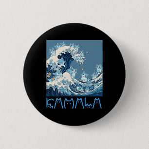 Kamala Harris Blue Cats Wave - Funny for Cat Owner Button