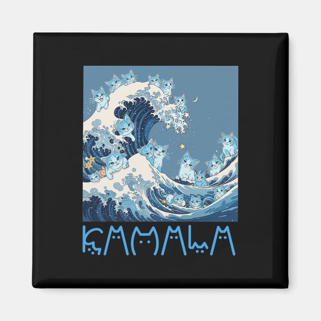 Kamala Harris Blue Cats Wave - Funny for Cat Owner Magnet (Vorne)