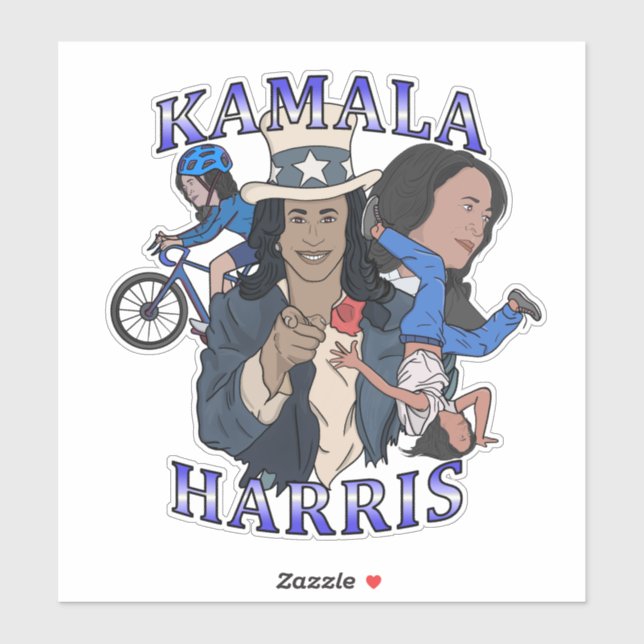 Kamala Harris Bootleg Rap Style Election Aufkleber (Blatt)