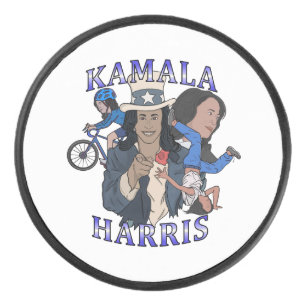 Kamala Harris Bootleg Rap Style Election Eishockey Puck