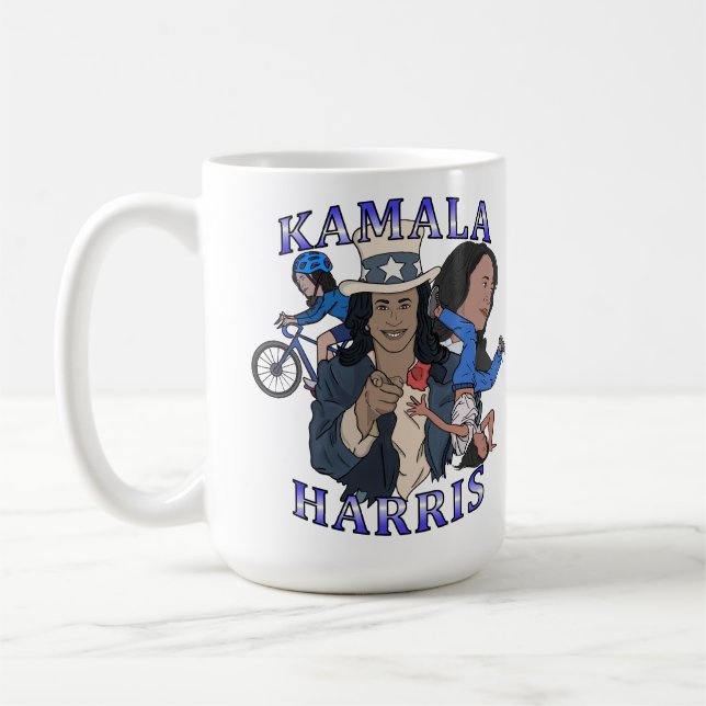 Kamala Harris Bootleg Rap Style Election Kaffeetasse (Links)