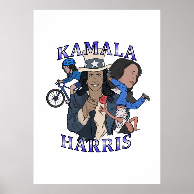 Kamala Harris Bootleg Rap Style Election Poster (Vorne)
