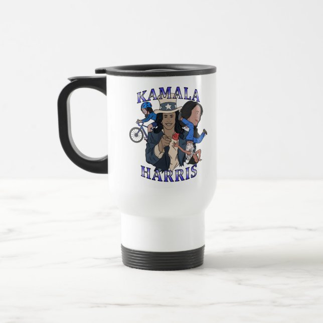 Kamala Harris Bootleg Rap Style Election Reisebecher (Links)