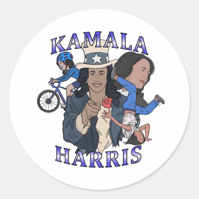 Kamala Harris Bootleg Rap Style Election Runder Aufkleber (Vorderseite)