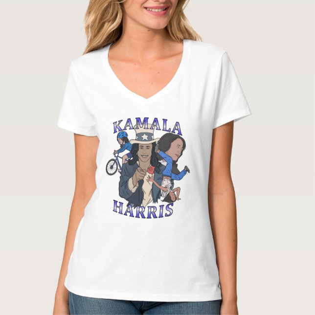 Kamala Harris Bootleg Rap Style Election T-Shirt (Vorderseite)