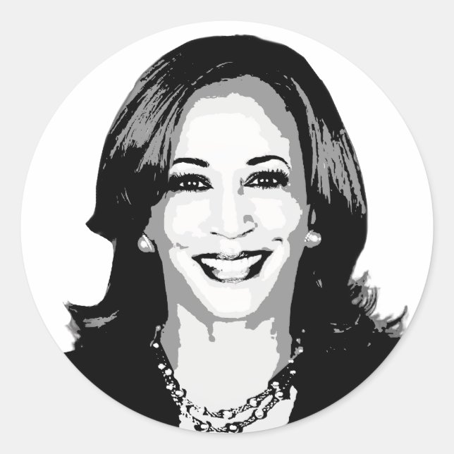 Kamala Harris Bust Runder Aufkleber (Vorderseite)