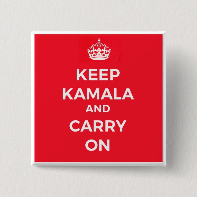 Kamala Harris Button Behalte Calm (Vorderseite)