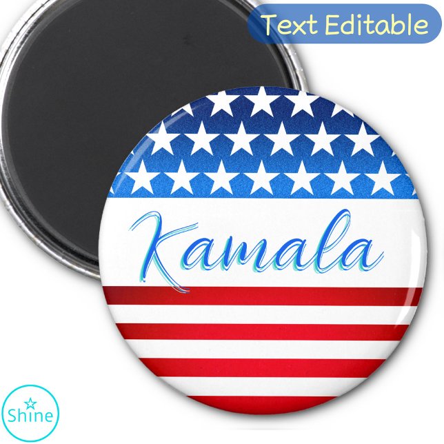 Kamala Harris Campaign SWAG US Flag Elegantes Scri Magnet (Von Creator hochgeladen)