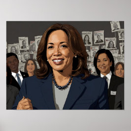 Kamala Harris Cartoon Poster